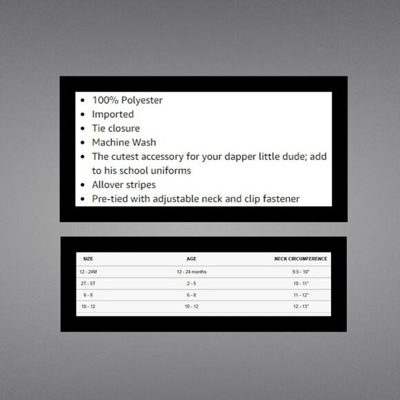 Boys Pre-tied Blue Striped Uniform Tie Size 10/12 - Picture 3 of 4